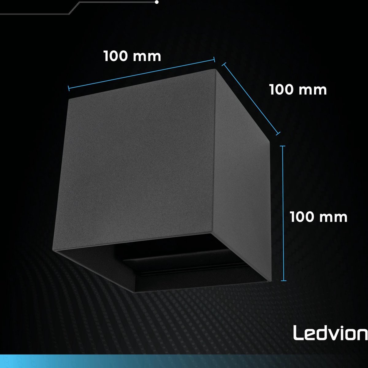 Applique LED Ledvion Extérieur Grijs - Recto-verso - 3000K - 6W