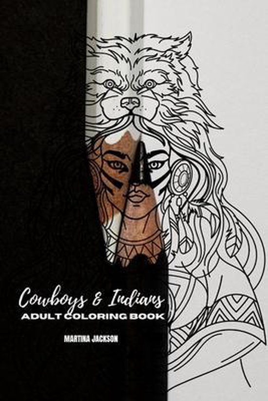 Adult Coloring Books- Adult Coloring Book Cowboys & Indians  ... - cover