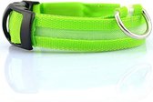 Lichtgevende Halsband Hond – LED Halsband – Maat M - 40/48 cm -  Verlichting hond – Honden lampje - Hondenhalsband inclusief batterijen - Honden verlichting - Groen
