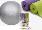 Qlife Gymnastiek bal + pomp - Yoga bal - 65 cm - PLUS yoga mat groen