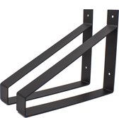 Marcellis - Industriële plankdrager XL - Voor plank 30cm - mat zwart - staal - incl. bevestigingsmateriaal + schroefbit - type 1