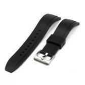 Chibuntu® - Zwart Rubber Horlogebandje - Horlogebandjes collectie - 22mm bandbreedte