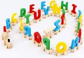 Afecto® 28-delige houten trein set met letters | Mini Houten Trein Speelgoed | Educatief Speelgoed| Alfabet A t/m Z