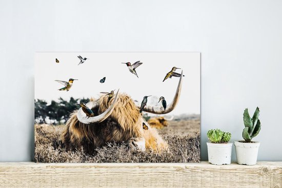 Décoration murale Métal - Peinture Aluminium - Highlander écossais - Vogel - Bruyère - 30x20 cm