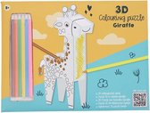 Kleurpuzzels met kleurpotloden - Giraf - Kinderen - Puzzel Kleurplaat – 3D – 17x27x10 cm