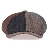 Newsboy Cap - Visgraat - Octagon - Vierkleuren