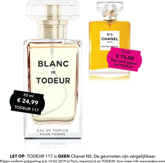 havik Volg ons Stapel TODEUR 117 ≠ Chanel N5 |Parfum voor dames 50ml|Perfume dames| TODEUR Eau de  parfum... | bol.com