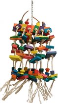 Zoo-Max Sisal Pianossimo 65 cm - speelgoed voor papegaaien - sloopspeelgoed - hout - papegaai - touw - speeltje voor ara