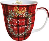 Ambiente Mok Christmas Plaid Red 0,4L