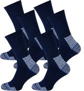 Teckel - Chaussettes de travail avec talon et pointe renforcés - 6 paires - Marine - Chaussettes - Taille 43/46