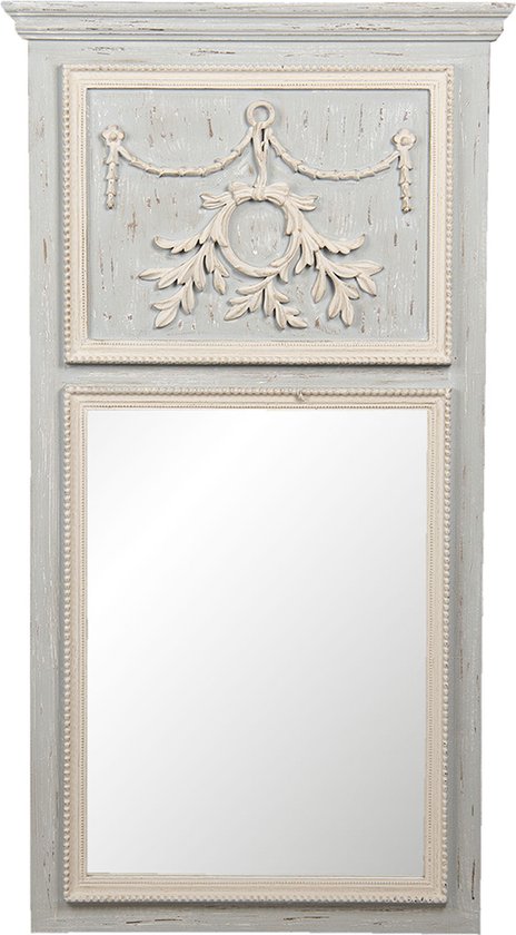 Clayre & Eef Spiegel 65x120 cm Grijs Hout Rechthoek Grote Spiegel