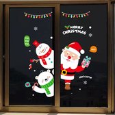 Without Lemons Kerst raamstickers 3 figuren santa pop bear| 130x95CM | Herbruikbaar |Kerstdagen |Feestdagen | Stickers | December | Raamstickers | Zelfklevend |Merry Christmas | Xmas | Kerstman | Sneeuwpop | Winter