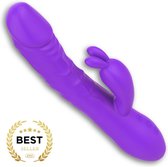 PureVibe® The Magic Pulsing Rabbit Tarzan Vibrator - met Stotende Werking - Vibrators voor Vrouwen - Fluisterstil & Discreet - Clitoris & G-spot Stimulator - Dildo - Erotiek Sex Toys voor koppels - Paars