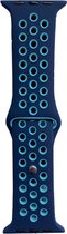 Hidzo Horlogebandje - Geschikt Voor Apple Watch Series 1/2/3/4 - 38MM / 40MM - Siliconen - Blauw/Licht Blauw