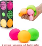 Neon knijpballen - 3 stuks - Fidget Toys - 5 cm - Inclusief verpakking - Stressballen voor de hand