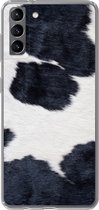 Geschikt voor Samsung Galaxy S21 Plus hoesje - Afbeelding van een zwart-witte koeienhuid - Siliconen Telefoonhoesje
