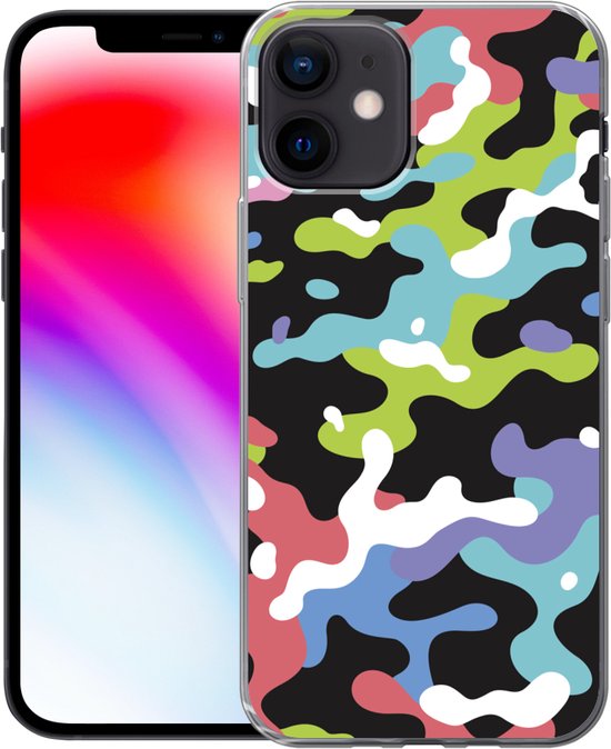 Coque iPhone 12 - Motif camouflage coloré - Coque de téléphone en Siliconen