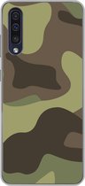 Geschikt voor Samsung Galaxy A50 hoesje - Illustratie van een camouflage patroon - Siliconen Telefoonhoesje