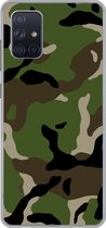 Geschikt voor Samsung Galaxy A51 5G hoesje - Militair camouflage patroon - Siliconen Telefoonhoesje