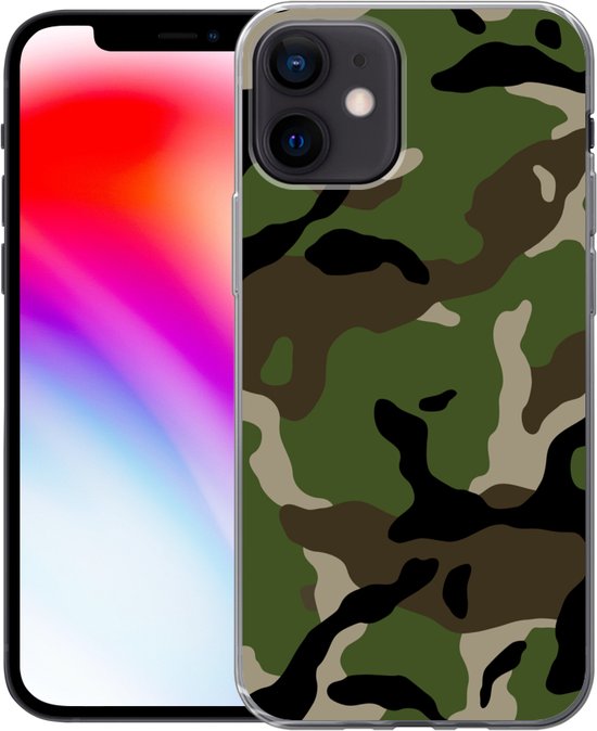 Coque iPhone 12 - Motif camouflage Militaire - Siliconen
