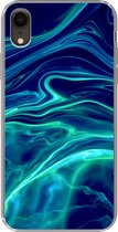 Geschikt voor iPhone XR hoesje - Abstract - Waves - Design - Siliconen Telefoonhoesje