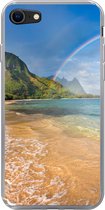 Geschikt voor iPhone 8 hoesje - Een mooie regenboog bij Tunnels Beach op Hawaii - Siliconen Telefoonhoesje