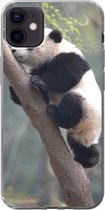 Geschikt voor iPhone 12 mini hoesje - Panda - Dier - Boom - Siliconen Telefoonhoesje