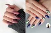 2 pakken luxe french plaknagels - 48 stuks - nepnagels - french nagels - nagels - mooie plaknagels - plak nagels - nep nagels - nagellijm - lange nepnagels - lange plaknagels - pre