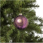 Oneiro's luxe kerstbal MYSYO Multi/Paars – ø80 mm - PER 1 STUK antraciet - grijs - zwart - kerstbal - luxe verpakking – kerstcollectie – kerstdecoratie – kerstboomhanger – kerstversiering - g