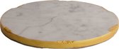 Natural Collections - Decoratie plateau "Marble White" - marmer wit goud - rond 20 cm
