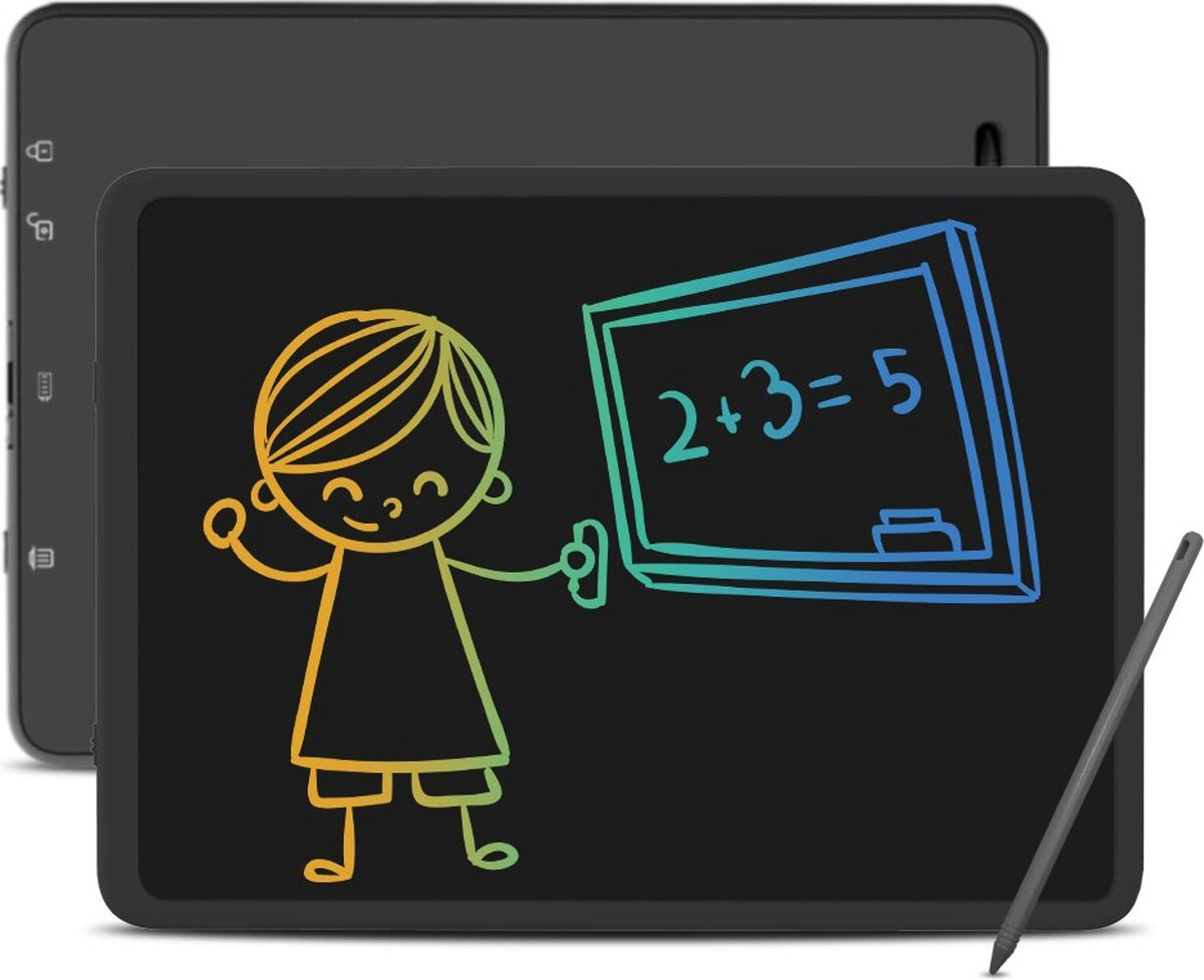 Kidsly Tekentablet | Extra groot 11 inch scherm | Tekentablet kinderen | Magnetisch tekenbord | Grafische tablet | Kleurenscherm | Zwart