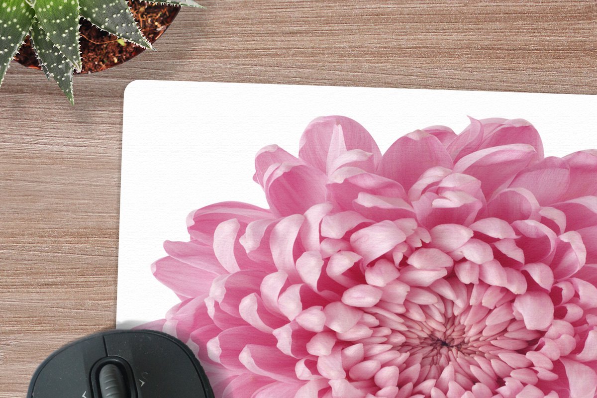 Muismat - Mousepad - Roze chrysant - 30x30 cm - Muismatten | bol.com