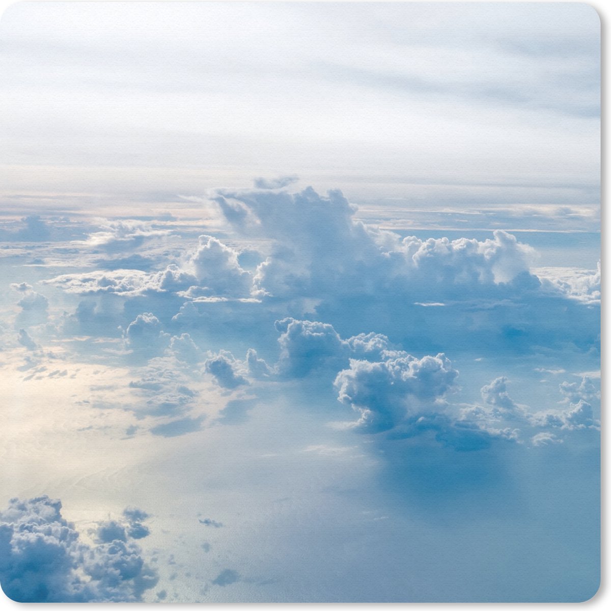 Muismat 30x30 cm - Mousepad Luchtfoto van blauwe hemel met wolken - Muismatten