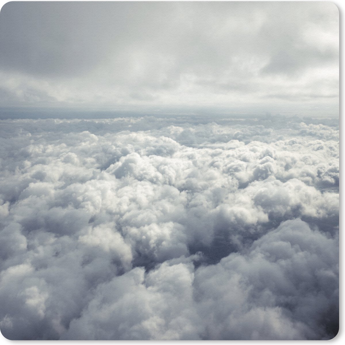 Muismat 30x30 cm - Mousepad Luchtfoto van vele en grote wolken - Muismatten