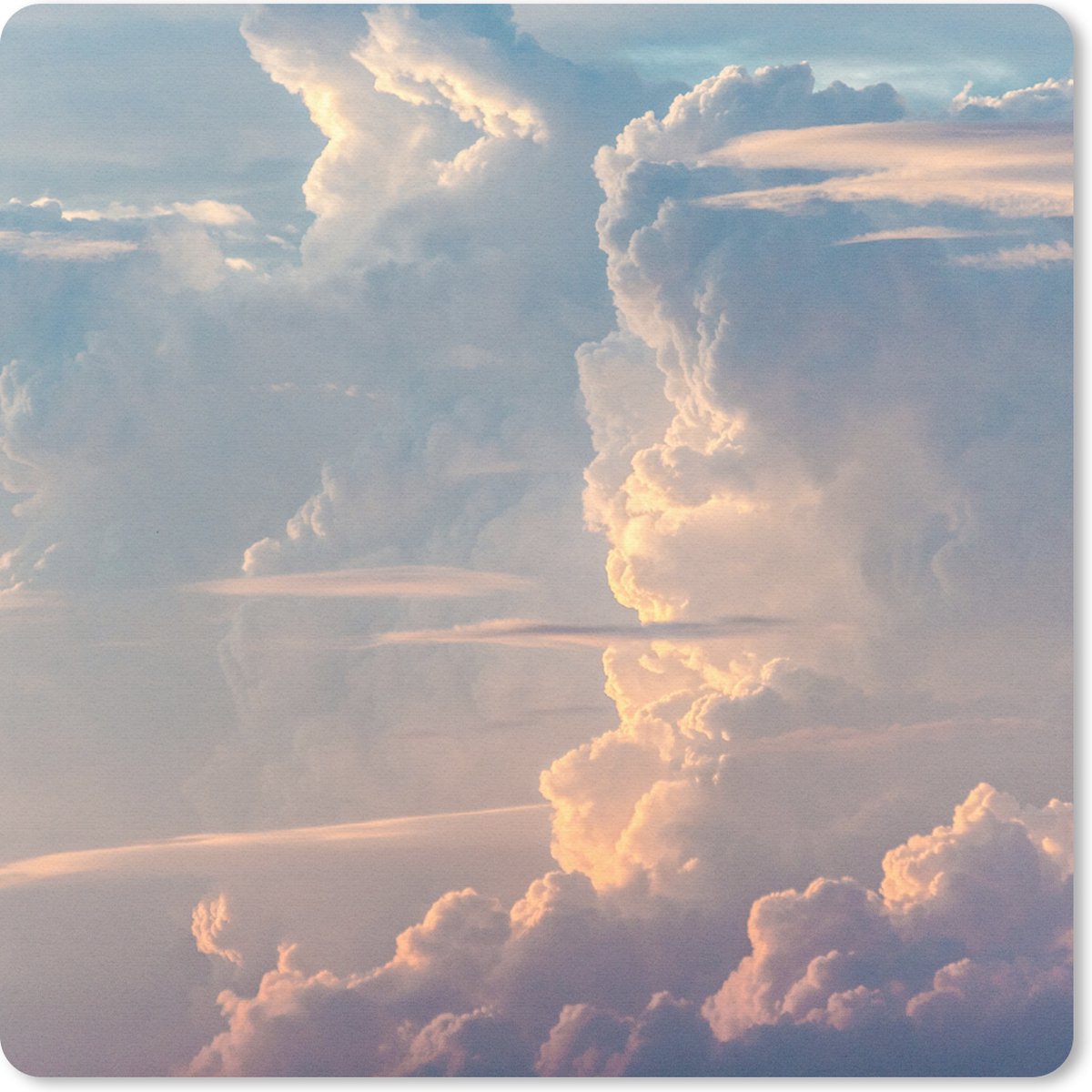 Muismat 20x20 cm - Mousepad De zon zorgt voor kleurrijke wolken - Muismatten