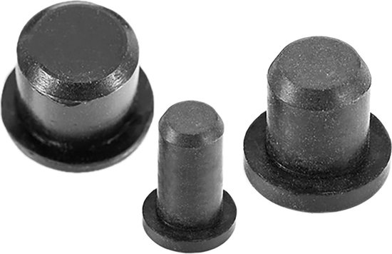 Set van 300 kleine rubber pluggen (intern, rond, 6.45 mm, zwart)  [I-RO-6.45-B-R] | bol.com