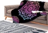 Zethome - Bankhoes - Sofa cover - 90x180 cm - Chenille Stof - Bank hoes - Bank beschermer - Digital Printed - Zwart