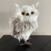 Natural Collections - Uiltje staand - Artifical Owl - wit - 20 cm hoog