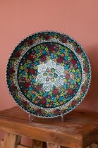 Turkse Schalen - Tapas schaaltjes - serviesset - aardewerk schaal - handmade - cadeau - schaaltjes - poefjuh servies - 30 cm x 1 stuk - Donker Groen -