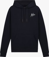 Malelions Men Double Signature Hoodie - Navy/White