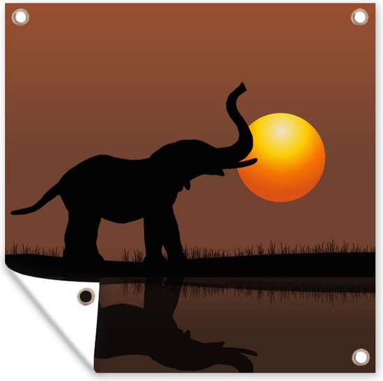 Tableau Toile Imprimée Tendue - Lionne Et Louveteaux Au Coucher De Soleil - Décoration Murale Animalière