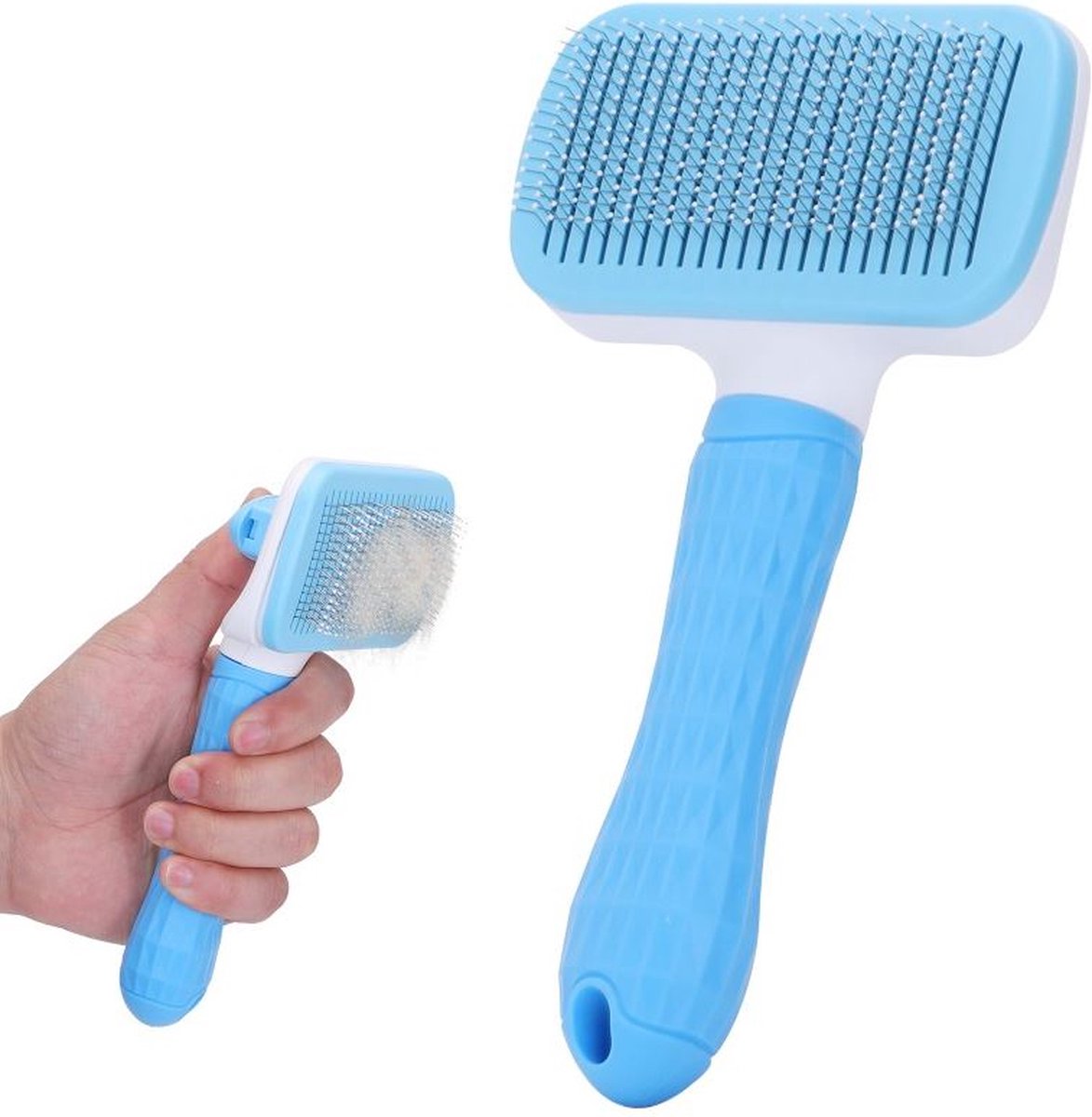 Nobleza Borstel voor honden en katten – Zelfreinigende borstel voor honden en katten – Self cleaning borstel – Slickerborstel