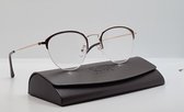 Leesbril +1.0 / halfbril van metalen frame / bril op sterkte +1,0 / donkergrijs, zwarte metaal / unisex leesbril met microvezeldoekje / dames en heren leesbril / Aland optiek 017 /