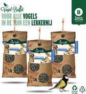 3x Vogelvoer voor koolmeesjes en pimpelmeesjes gemaakt van ♻️ theezakken