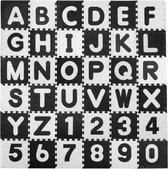 Puzzelmat Letters en Cijfers - Speelkleed Baby - 36 stuks - Baby Foam Speelmat - Zwart/Wit