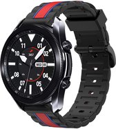 Strap-it Special Edition siliconen bandje geschikt voor Samsung Galaxy Watch 3 45mm / Galaxy Watch 1 46mm / Gear S3 Classic & Frontier - zwart/rood/blauw