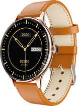 Qlarck QC2 Klassiek - Smartwatch heren, Smartwatch dames - Leder