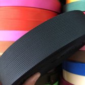 WiseGoods Luxe Spanband - Spanbanden - Sjorband - DIY - Naaien - Nylon Draad - Touw - Koord - Riem - Zwart - 25mm - 4,5 Meter