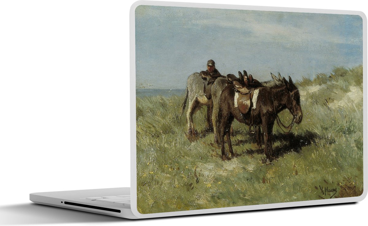 Afbeelding van product SleevesAndCases  Laptop sticker - 15.6 inch - Ezels in de duinen bij Katwijk aan Zee - Schilderij van Anton Mauve