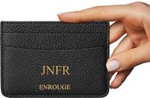 ENROUGE Cardholder BERRY BLACK | Luxe Pasjeshouder van Echt Leer | Gepersonaliseerd met Naam of Initialen | 100% Leder | Cadeautip Inclusief Geschenkverpakking